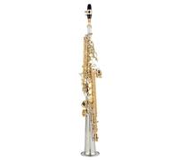 Sassofono Professionale Sassofono Soprano Chiave In Oro Argentato Con Custodia Soprano Con Accessori Per Strumenti Prestazioni Di Pratica Professionale(A)