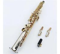 Sassofono Professionale Sassofono Soprano Corpo Placcato Argento Chiave Laccata Dorata Sassofono In Ottone Tubo Dritto B (b) Strumento Con Custodia