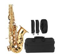 Sassofono Professionale Sassofono Soprano In Sib Lacca Dorata Sax In Ottone Con Custodia Per Strumento Tracolla In Stoffa Spazzola Per Musicisti Principianti