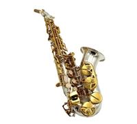 Sassofono professionale Sassofono Soprano Si Bemolle Con Tubo Curvo E Corpo Placcato Argento