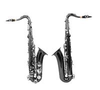 Sassofono Professionale Sassofono Tenore Argento Nero Sassofono Tenore In Sib Strumento Musicale In Ottone Professionale Con Kit Di Spazzole Per Custodia(A)