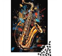 Sassofono Puzzle per Adulti 1000 Pezzi Astratto Carta Gioco di Puzzle 1000 Pezzi Relax Casa 52x38cm/1000pcs