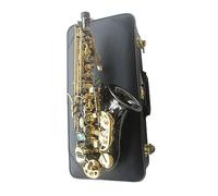 Sassofono Sassofono Acuto Curvo Sib Nichelato Nero Ottone Sax Con Bocchino Toppe Cuscinetti Ance Scatola Rigida