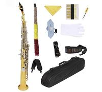 Sassofono Sassofono Acuto In Sib Strumento A Fiato Per Sax A Tubo Dritto In Ottone Dorato Argento Doppio Colore Con Custodia In Pelle