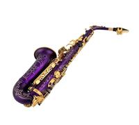 sassofono Sassofono Contralto Giapponese Mib Sax Strumento Piatto Con Superficie Intagliata Opaca Unica Con Custodia (Color : PURPLE)