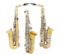 Sassofono Sassofono Contralto Mib Ottone Laccato Oro Mi Bemolle Sax Strumento Musicale A Fiato Con Custodia Accessori(A)