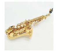 Sassofono Sassofono Professionale Curvo Acuto B Strumento Sax Oro Piatto Con Custodia In Tela