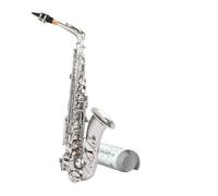 sassofono Sassofono professionale Sax Chiavi laccate oro Mi bemolle contralto 11 ance Custodia Molti extra(Silver)