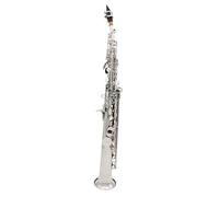 Sassofono Sassofono Soprano Argento Sib Piatto Ottone Sax Dritto Strumento A Fiato Con Custodia In Tessuto E Guanti