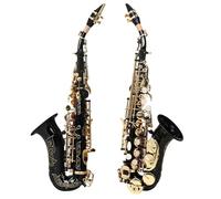 Sassofono Sassofono Soprano Chiave In Sib Sassofono In Ottone Bottone In Conchiglia Bianca Intagliata Bottone In Oro Nero Con Parti Del Cinturino Della Custodia