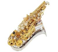 sassofono Sassofono Soprano Curvo Professionale Si Bemolle Struttura Dorata Strumento Jazz Sax Soprano (Color : High-end bags)