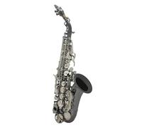 Sassofono Saxophone Curvo B Piatto Strumento A Fiato In Ottone Con Corpo Nero Con Custodia Per Bocchino