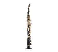 Sassofono Saxophone Dritto In Ottone Sassofono Bb B Strumento A Fiato Piatto Modello Intagliato Con Accessori Custodia (Color : Bk)