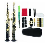 Sassofono Saxophone Dritto Ottone Chiave Dorata B Sax Bemolle Con Accessori Strumento A Fiato