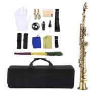 Sassofono Saxophone Professionale In Ottone Dritto In Sib, Sassofono Nichelato, Strumento A Fiato Con Custodia Per Il Trasporto