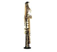 Sassofono Saxophone Si Bemolle Dritto Corpo Laccato Oro Strumento Musicale Professionale Con Custodia Accessori (Color : Bk)