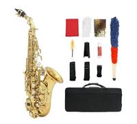 Sassofono Saxophone Sib Corpo In Ottone Placcato Nichel Set Sax Bemolle Con Custodia Accessorio Per Sax Strumenti A Fiato Professionali (Color : Gold)