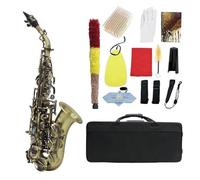 Sassofono Saxophone Sib Corpo In Ottone, Tasti Intagliati, Tasti Bianchi, Sassofono Con Accessori (Color : Cyan Antique)