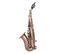 Sassofono Soprano Curvo, Sassofono Soprano, Strumento Tuba, Si Bemolle con Custodia e Supporto per Sassofono per Principianti di Musica, Artisti