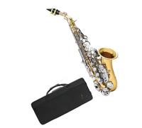 Sassofono soprano oro e argento accordatura BE laccato oro set completo per principianti con bocchino e ance in scatola Kit Sassofono