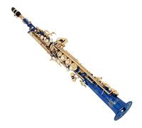 Sassofono soprano per principianti, corpo in ottone B, piatto, dritto, strumento professionale, con custodia e accessori (C)