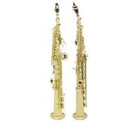 Sassofono soprano per principianti, corpo in ottone Sib, strumento professionale dritto per sassofono con custodia, parti e accessori (sax dorato)