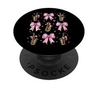 Sassofono Strumento Sassofonista Saxist Sax Girl Coquette PopSockets PopGrip Adesivo