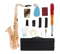 Sassofono Tenore Ottone Laccato Oro Sax Si Bemolle Con Custodia Panno Per Pulizia Accessori Per Ance Sassofono In Oro Rosa/oro Nero (Color : Rose gold)