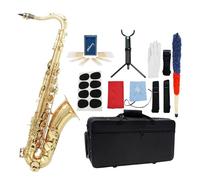 Sassofono Tenore Professionale In Sib Ottone Laccato In Oro B Sax Piatto Strumento A Fiato Con Custodia Accessori Per Bocchino (Color : 2)