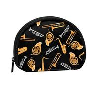 Sassofono Trombone Amante della Musica Piccola Borsa per riporre assorbenti igienici per il trucco, Portamonete per cosmetici da donna