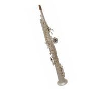 Sassofono Tubo Dritto In Ottone Placcato Argento Sib Strumenti Musicali Per Sassofono Acuto Con Accessori