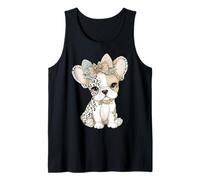 Sassy Adorabile Bulldog Francese con Archi Leopardo Canotta