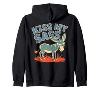 Sassy Donkey Grumpy Espressione Umorismo Grafica Felpa con Cappuccio
