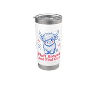 Sassy Fluffy Highland Cow, simpatico bestiame scozzese rustico Bicchiere termico in acciaio inox doppia parete
