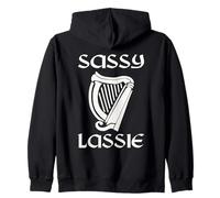 Sassy Lassie - Arpa celtica Irlandese per San Patrizio Felpa con Cappuccio