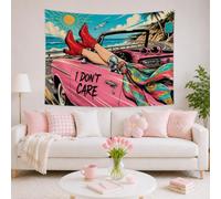 Sassy Retro Road Trip Quote Cabrio Auto Pop Art Arazzo 203 x 152 cm