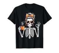 Sassy Scheletro caffè Umorismo Halloween Estetica Maglietta
