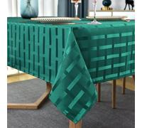 SASTYBALE Tovaglia natalizia rettangolare, a prova di perdite, resistente alle pieghe, vintage, in tessuto a scacchi, per cucina, banchetti, feste, uso da tavolo (oblunga, 152 x 259 cm (8-10 posti,