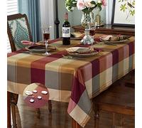 SASTYBALE Tovaglia rettangolare, 152 x 305 cm, a scacchi, impermeabile, anti-restringimento, morbida e resistente alle pieghe, decorativa in tessuto per cucina, sala da pranzo, tavolo all'aperto