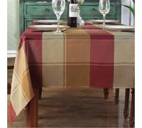 SASTYBALE Tovaglia rettangolare in poliestere a scacchi, resistente alle perdite, alla polvere e alle pieghe, pesante, per cucina, sala da pranzo (rettangolare/oblunga, 132 x 182 (4-6 posti), rosso)
