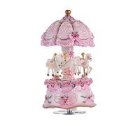 Sasuori Luxury Dream - Carosello rotante a 3 cavalli, giostra musicale a carica giostra con colori colorati a LED con luce luminosa melodia del castello nel cielo Artware regalo di compleanno