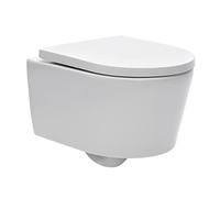 SAT Brevis WC sospeso, plastica, fissaggio nascosto, design senza brida, meccanismo di chiusura ammortizzata, Bianco