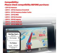 Sat Nav 86283VA420 Mappa di aggiornamento del sistema EU Turchia RU per Subaru BRZ Forester Impreza Car 2023 Scheda SD di navigazione GPS