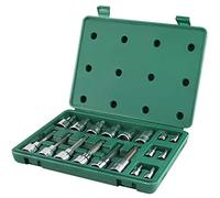 SATA 18 pezzi Torx® Bit Socket Set, 1/4 pollici e 1/2 pollici, con punte lunghe e corte in una custodia verde - ST09052SJ