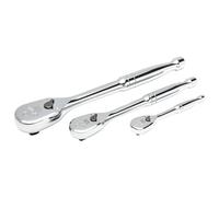 SATA 3 pezzi 1/4 pollici, 3/8 pollici e 1/2 pollici, 120P, set professionale a cricchetto con interruttore on/off e doppio morsetto a 60 denti, testa a goccia Heavy Duty ST13975