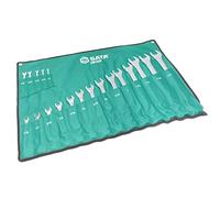 SATA Set di 19 chiavi combinate a 12 punti, misure SAE da 1/4" a 1-1/4", carico fuori angolo, ST08412G