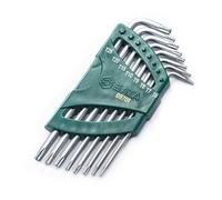 SATA Set di 8 chiavi Torx antimanomissione a braccio lungo ST09701 con punte smussate di precisione, T6 - T25, con contenitore