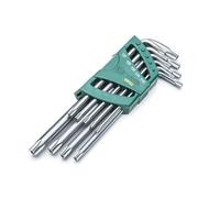 SATA Set di 9 chiavi Torx antimanomissione a braccio lungo, con punte smussate di precisione, T10 - T50, con contenitore per riporre oggetti, ST09702