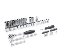 SATA ST09007SJ - Set di 60 Bussole Esagonali Metriche a 6 Punti, con Cricchetto a Sgancio Rapido e Adattatore a 3 Vie, Lucidato, in Custodia