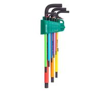 SATA ST09107CHBSJ - Set di 9 chiavi esagonali in ossido nero extra lunghe serie colore